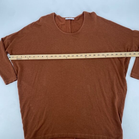 Bryn Walker Burnt Orange Dolman Sleeve Oversized Tunic Top Size XS Lagenlook - Picture 8 of 10